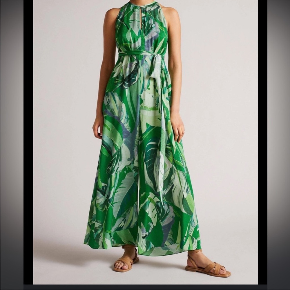 Ted Baker Ismay Green Silk Jumpsuit - Sz 3 (US8)